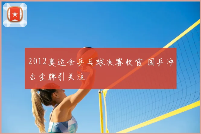 2012奥运会乒乓球决赛收官 国乒冲击金牌引关注